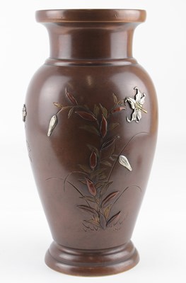Lot 602 - A Meiji period Japanese vase of ovoid form,...