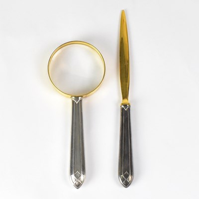 Lot 742 - ROBBE & BERKING; a silver-handled desk set...