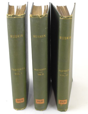 Lot 707 - RUSKIN (JOHN); Volumes 1-3 of 'Praeterita,...