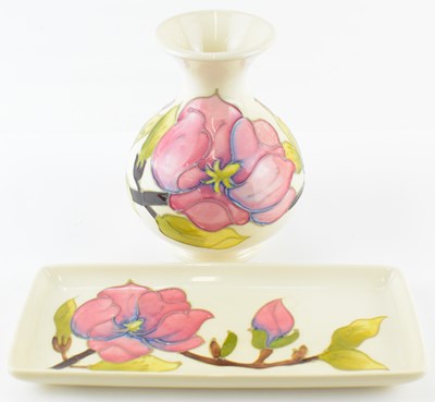 Lot 460 - WALTER MOORCROFT; a small 'Pink Magnolia'...