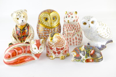 Lot 465 - ROYAL CROWN DERBY; seven porcelain...