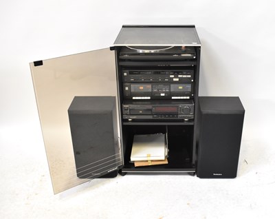 Lot 692 - TECHNICS; a cased hi-fi unit comprising a...