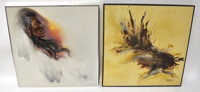 Lot 657 - OZZ FRANCA (American, 20th century); oil on...