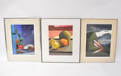 Lot 671 - LOU SLATER; six watercolours still life, 'An...