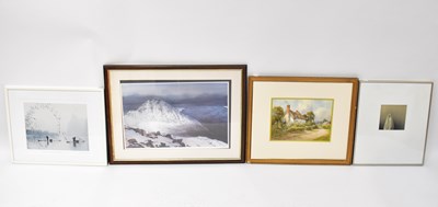 Lot 680 - Ten various watercolours and prints by various...