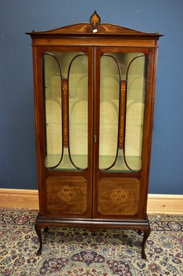 Lot 2474 - An Edwardian inlaid mahogany display cabinet...