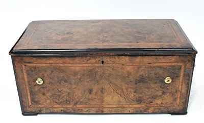 Lot 681A - A burr walnut eight-air music box with...