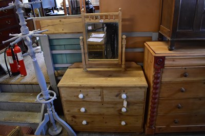 Lot 1054 - A Victorian pine mirrored back dressing chest...