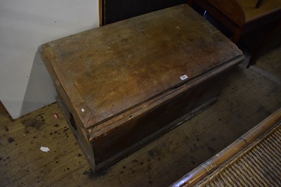 Lot 1076 - A Victorian pine blanket chest on plinth base,...