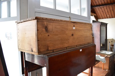 Lot 1085 - A vintage pine blanket chest of rectangular...