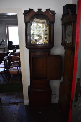 Lot 1198 - An 18th century oak cased longcase clock, the...