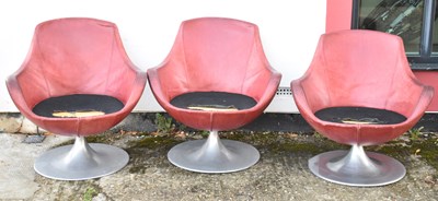 Lot 73 - A set of stylish contemporary red leather...