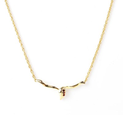 Lot 985 - A pair of 9ct gold diamond and ruby set...