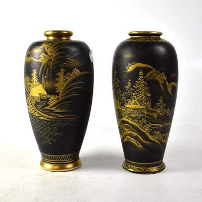 Lot 405 - Two early 20th century Satsuma baluster vases