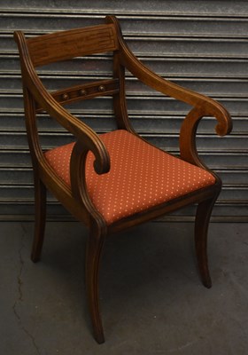 Lot 108 - A 19th century mahogany bar back open arm...