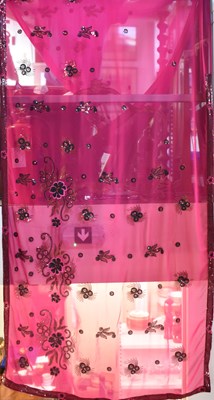Lot 507 - An Indian pink sari with sequined decoration...