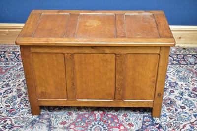 Lot 2595 - ALAN GRAINGER; a light oak coffer, 60 x 49 x...