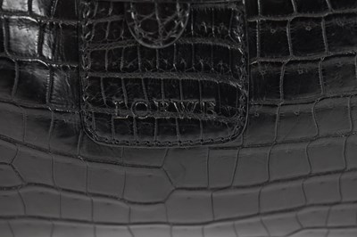 Lot 1 - LOEWE; a black crocodile leather handbag, 46 x...