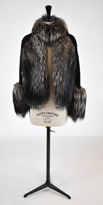 Lot 11 - LOEWE; a short black Persian lamb jacket with...