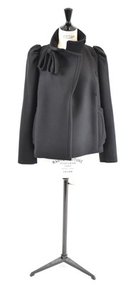 Lot 12 - MIU MIU; a short black 100% wool fitted jacket,...