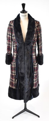 Lot 14 - LOUIS VUITTON; a navy blue, red and cream...