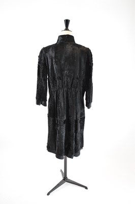 Lot 20 - OSCAR DE LA RENTA; a black short fur full...