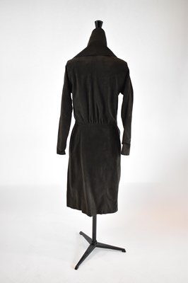 Lot 24 - LOEWE; a brown 42 full length coat with...