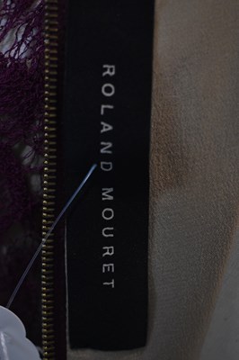 Lot 40 - ROLAND MOURET; a purple silk and lace evening...
