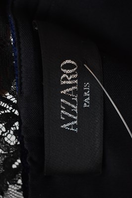 Lot 45 - AZZARO; a navy blue velvet and black lace...
