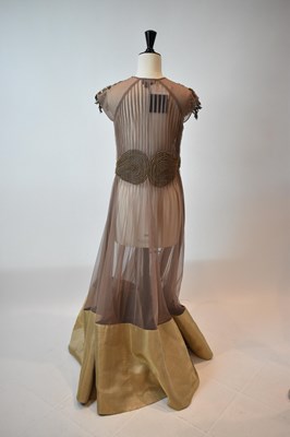 Lot 46 - RIDHI MEHRA; a nude silk and taffeta full...