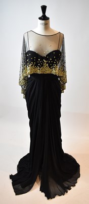Lot 55 - ZUHAIR MURAD; a black 100% silk full length...