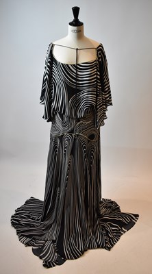 Lot 56 - JENNY PACKHAM; a black and white 100% silk...
