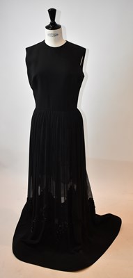 Lot 57 - ELIE SAAB; a black wool and silk full length...