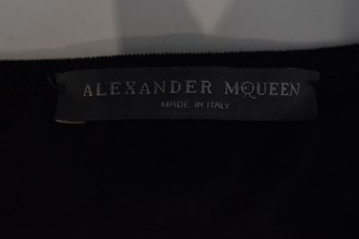 Lot 59 - ALEXANDER MCQUEEN; a black silk lace short...