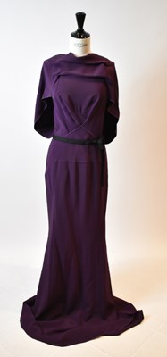 Lot 67 - ROLAND MOURET; a grape coloured double crepe...