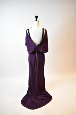 Lot 67 - ROLAND MOURET; a grape coloured double crepe...