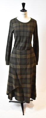 Lot 72 - RALPH LAUREN; a khaki tweed 100% cashmere...