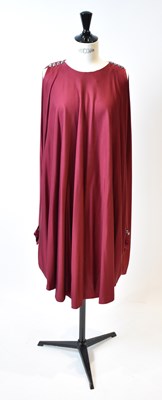 Lot 73 - AZZARO; a red 100% silk blouse with diamante...