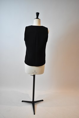 Lot 74 - BARBARA BUI; a black wool and leather V-neck...