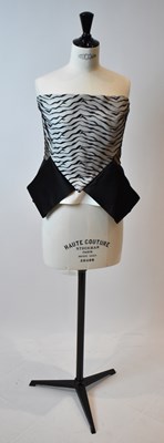 Lot 75 - ROLAND MOURET; a black and cream silk...