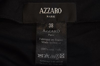 Lot 79 - AZZARO; a black 100% silk A-line shirt, size 38.
