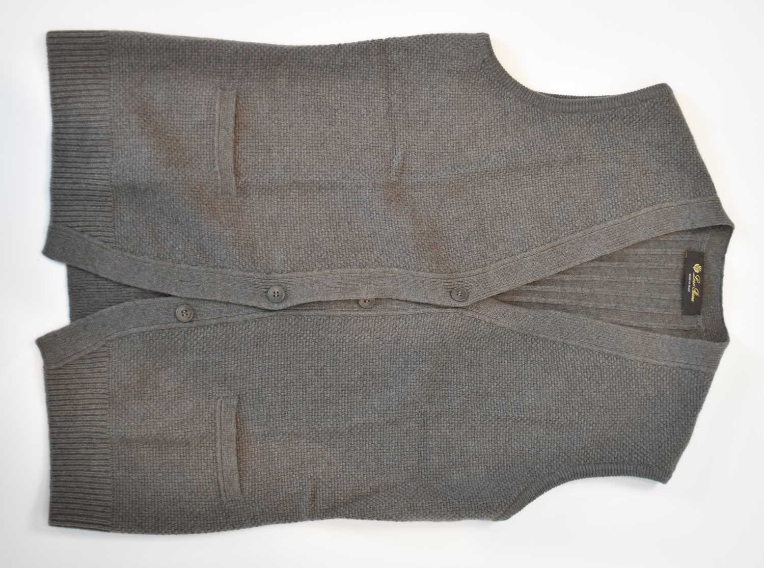Lot 88 - LORO PIANA; a beige 100% cashmere sleeveless...