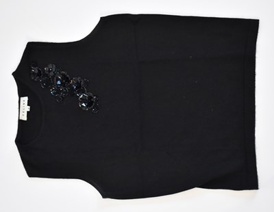 Lot 91 - CELINE; a black 100% wool tank top with...