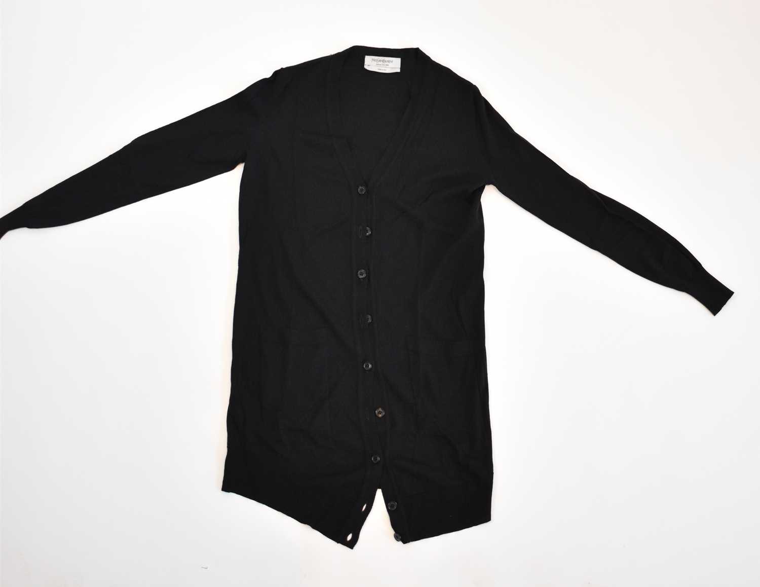 Lot 93 - YVES SAINT LAURENT; a black 100% wool longline...