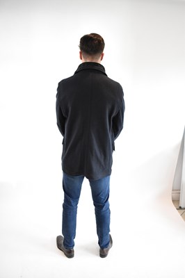 Lot 112 - LORO PIANA; a dark grey cashmere part lined...