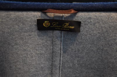 Lot 122 - LORO PIANA; a navy blue 100% cashmere double...
