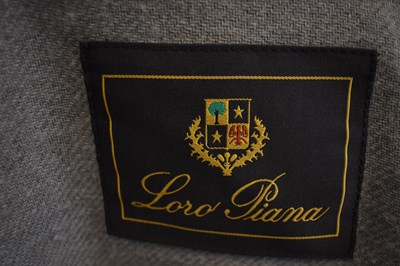 Lot 127 - LORO PIANA; a dark brown suede leather coat...