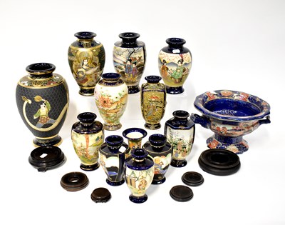 Lot 420 - Thirteen early/mid-20th century Satsuma and other vases