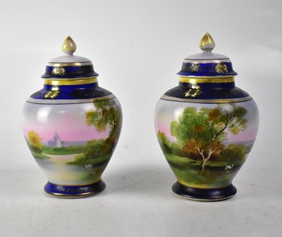 Lot 484 - A pair of 20th century Noritake baluster...
