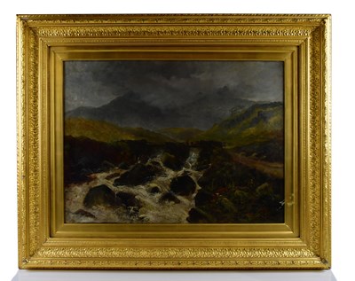 Lot 6171 - V DE VILLE; oil on canvas, river scene, signed...